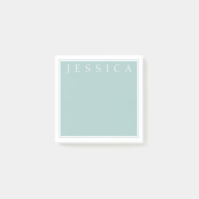 Post-it® Gris Bleu Ardoise Clair | Votre Nom (Devant)