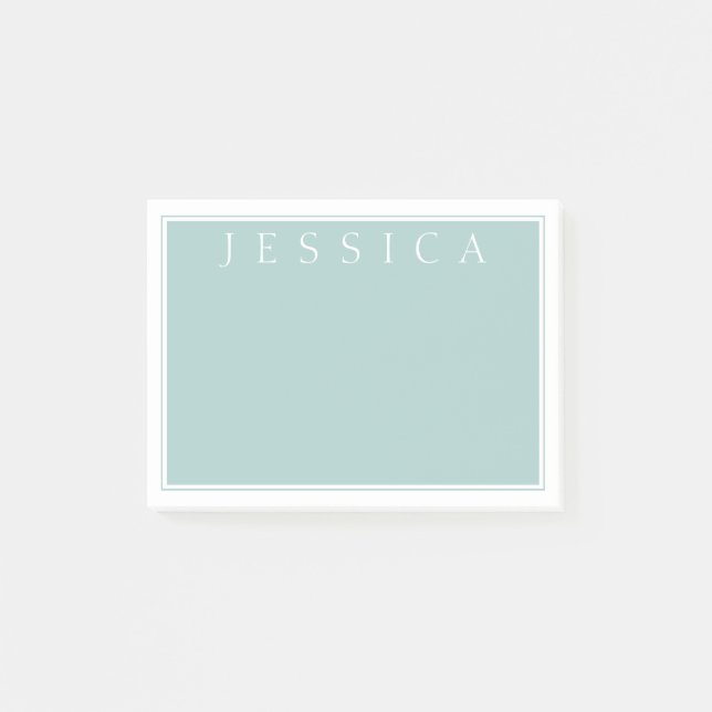 Post-it® Gris Bleu Ardoise Clair | Votre Nom (Devant)
