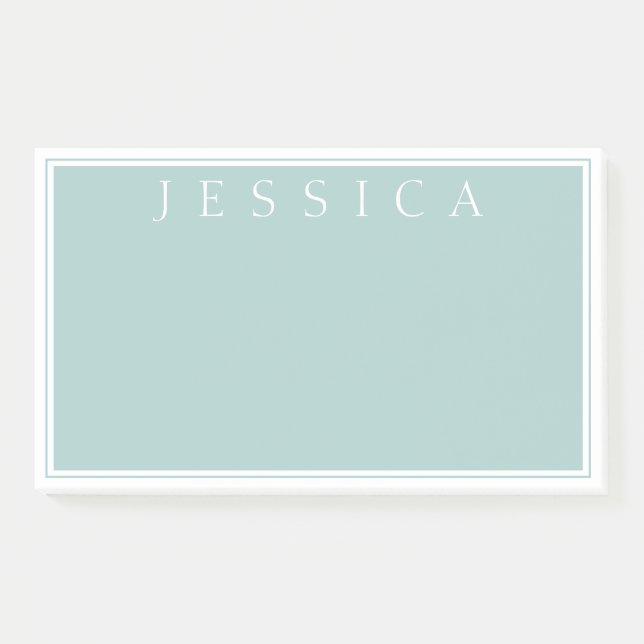 Post-it® Gris Bleu Ardoise Clair | Votre Nom (Devant)