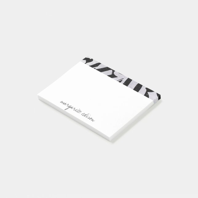 Post-it® Gris et Noir Gris Gris Gravés Design (Incliné)