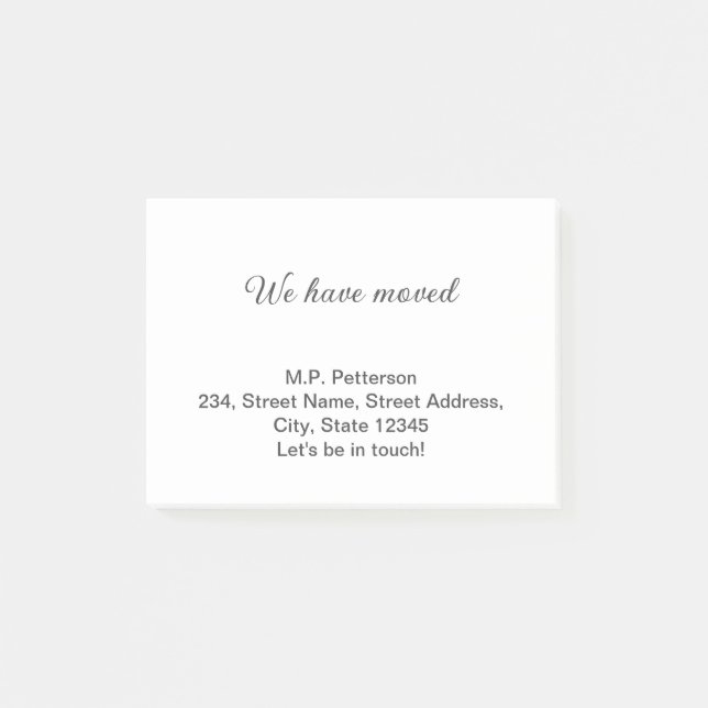 Post-it® gris minimal que nous avons déplacé ajouter le tex (Devant)