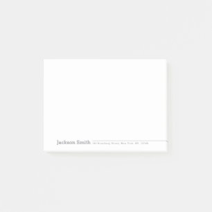 Post-it® Gris minimaliste moderne nom personnalisé