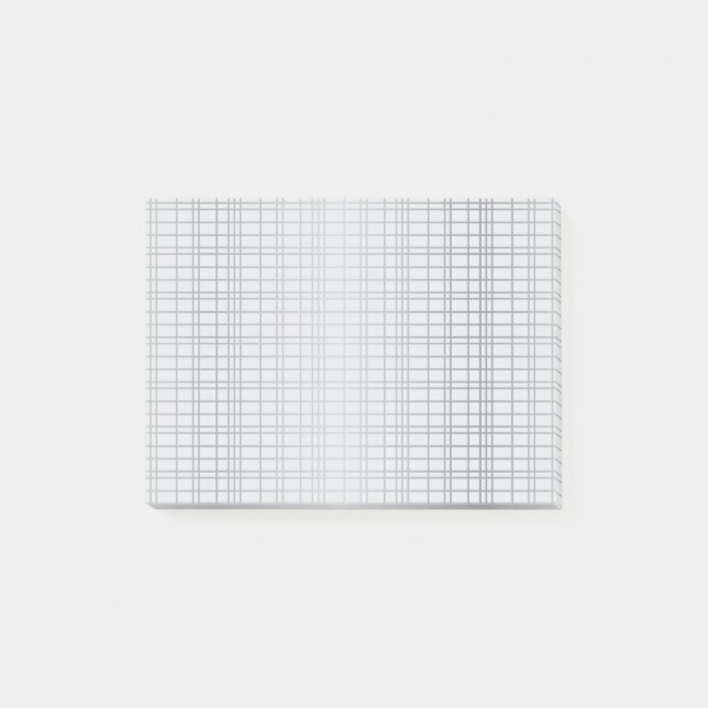 Post-it® Gris, moderne, simple, cool, lignes de grille tend (Devant)