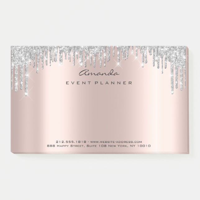 Post-it® Gris Rose Blush Maquillage Événement Blogger Mode (Devant)