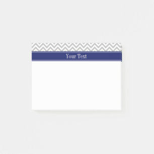 Post-it® Gris SLg Chevron Marine Nom Monogramme