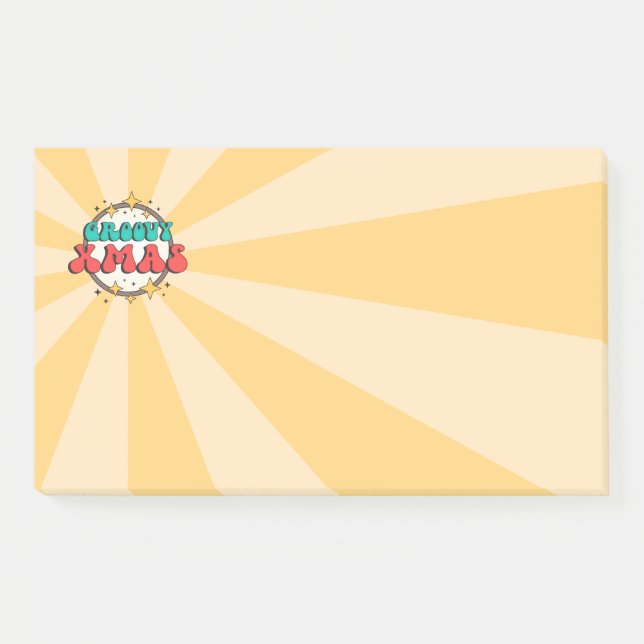 Post-it® Groovy Xmas text retro cartoon seasonal (Devant)