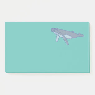 Post-it® Grosse baleine sur le vert de la mer