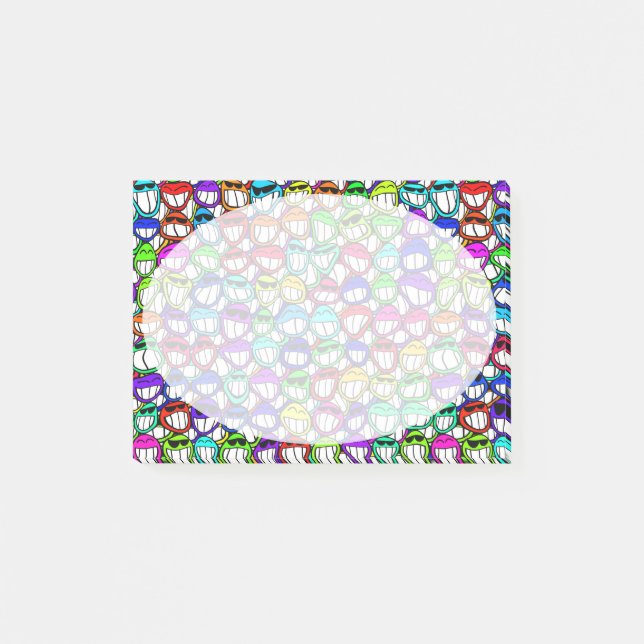 POST-IT® GROUPE DE VISAGES SOURIANTS COOL (Devant)