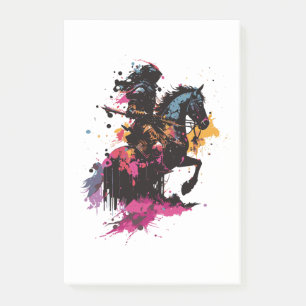 Post-it® Guerrier équitation cheval en aquarelle