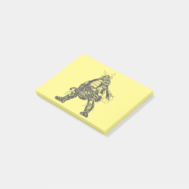Post-it® Guerrier Samouraï Avec Pistolet à Tir Rapide (Incliné)