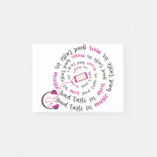 Post-it® Guillemet de fille Bon goût en musique mauvais goû