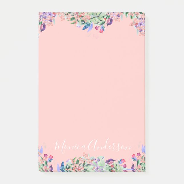 Post-it® Guirlande en pastel - rose-clair personnalisé (Devant)