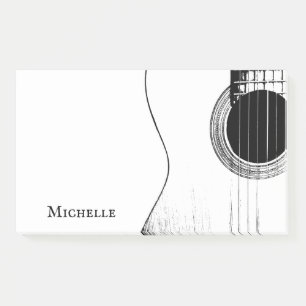 Post-it® Guitare Abstrait noir blanc