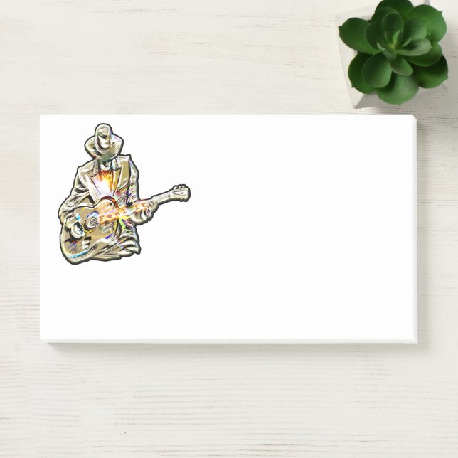 Post-it® Guitariste de Blues – Ressentez l'Art Musical (Bureau)