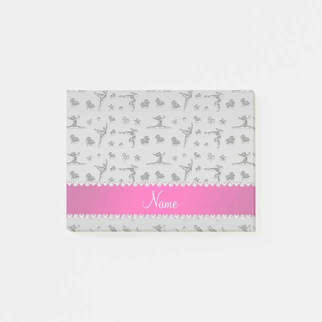 Post-it® Gymnastique d'argent de nom personnalisé (Devant)