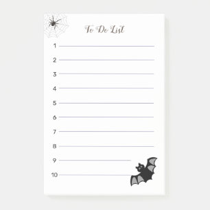Post-it® Halloween chauve-souris volante sur la liste blanc