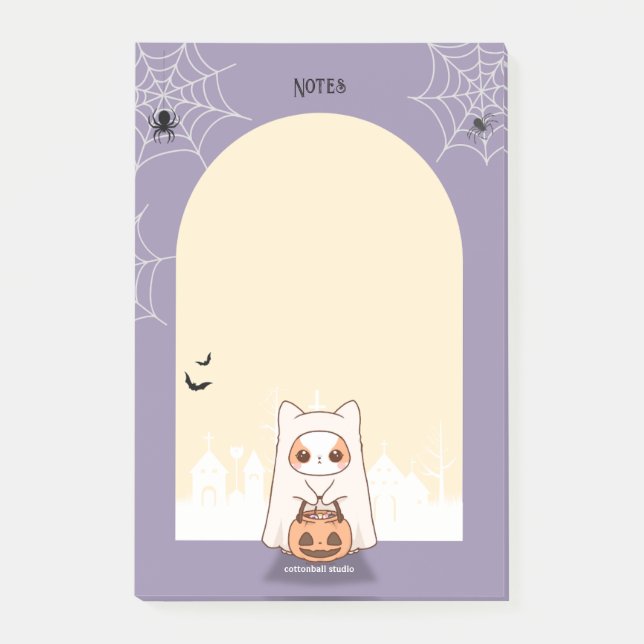 Post-it® Halloween Ghost Mochi Little Pomchi Tricot ou trai (Devant)