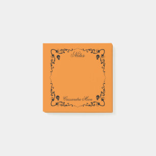 Post-it® Halloween Orange & Black Magic Border Personnalisé