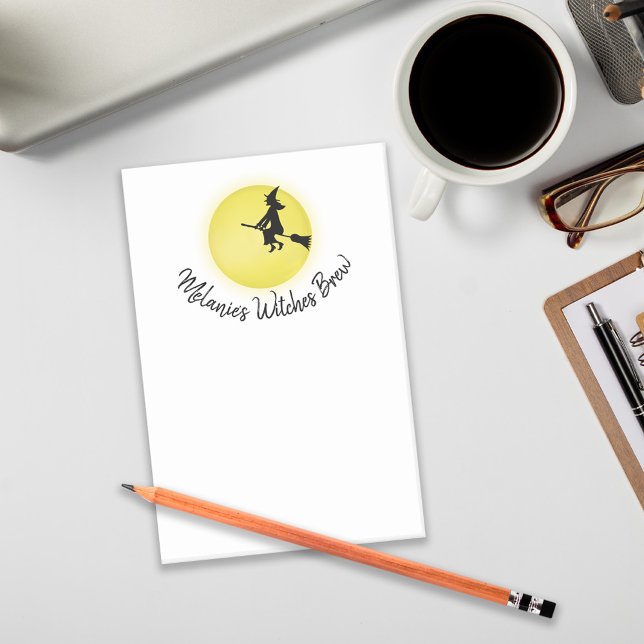 Post-it® Halloween Whimsical Flying Witch Pleine lune (Créateur téléchargé)