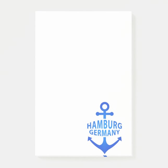 Post-it® Hambourg Allemagne Design Ancre bleu (Devant)