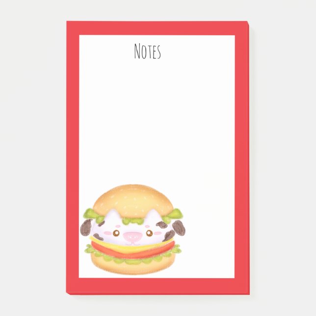 Post-it® Hamburger de vache adorable (Devant)