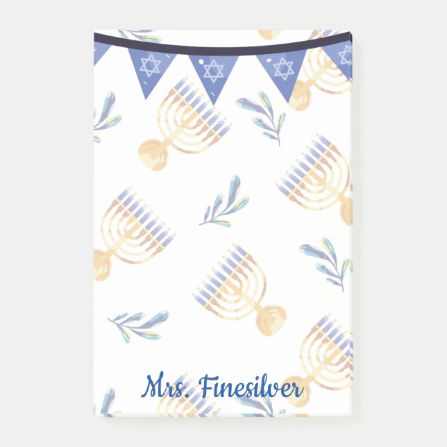 Post-it® Hanoukka étoile bleue personnalisée de David (Devant)