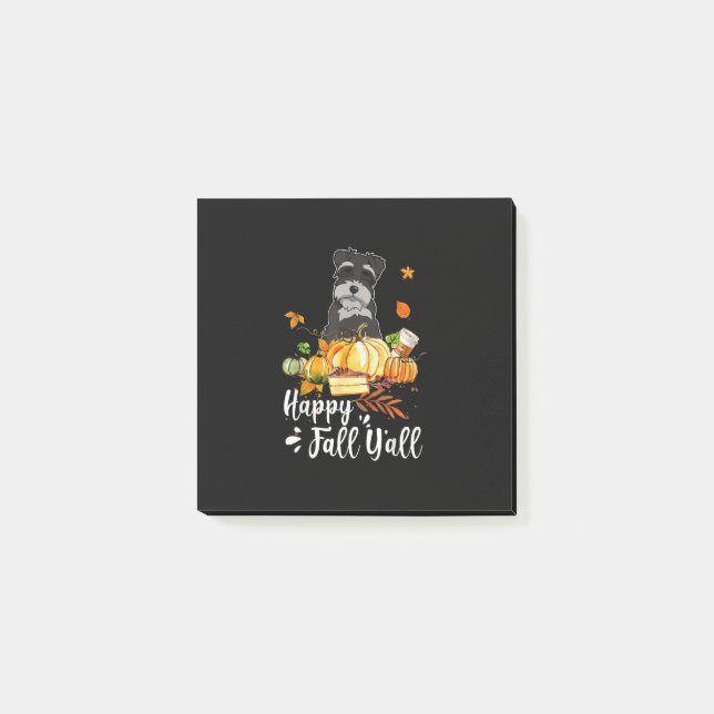 Post-it® happy fall yall schnauzer chien thanksgiving (Devant)
