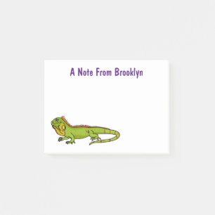 Post-it® Happy green iguana cartoon