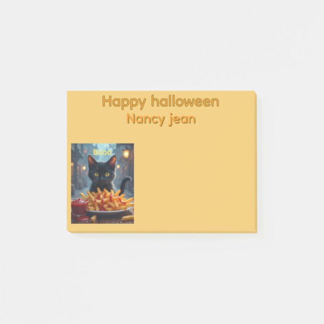 Post-it® Happy halloween frites et catsup (Devant)