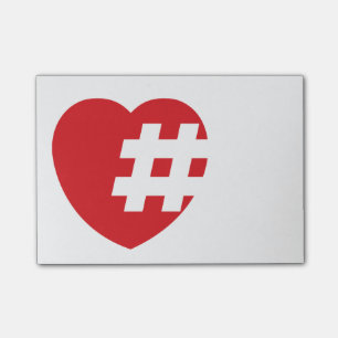 Post-it® hashtag à un coeur