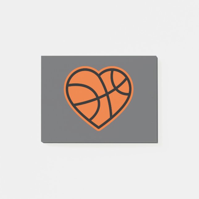 Post-it® Heart Basketball Love Sport Design (Devant)