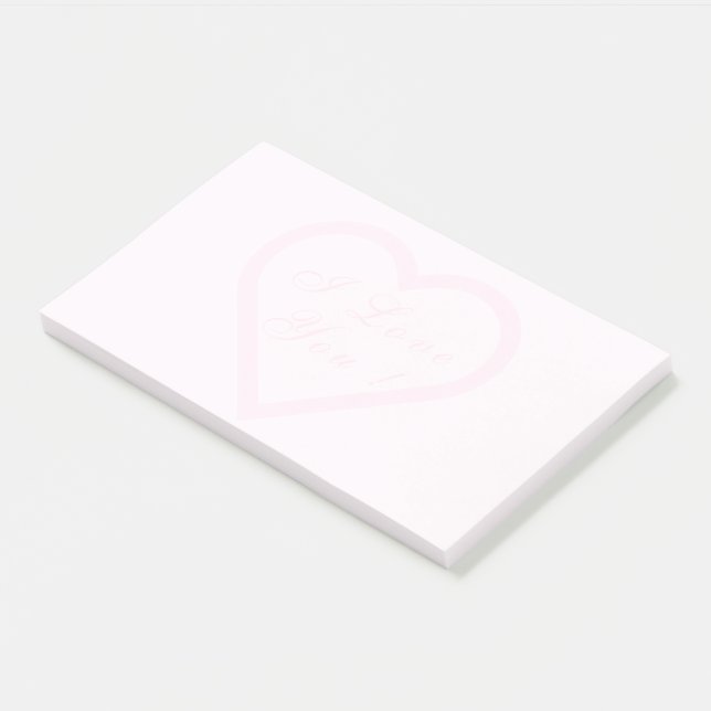 Post-it® Heart Post it Notes - I Love You - Custom Text (Incliné)