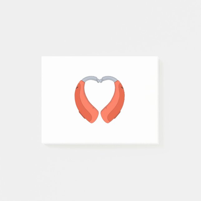 Post-it® Heart Shaped Hearing Aid (Devant)