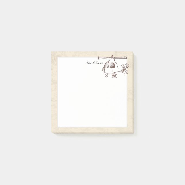 Post-it® Hélicoptère, style vintage (Devant)