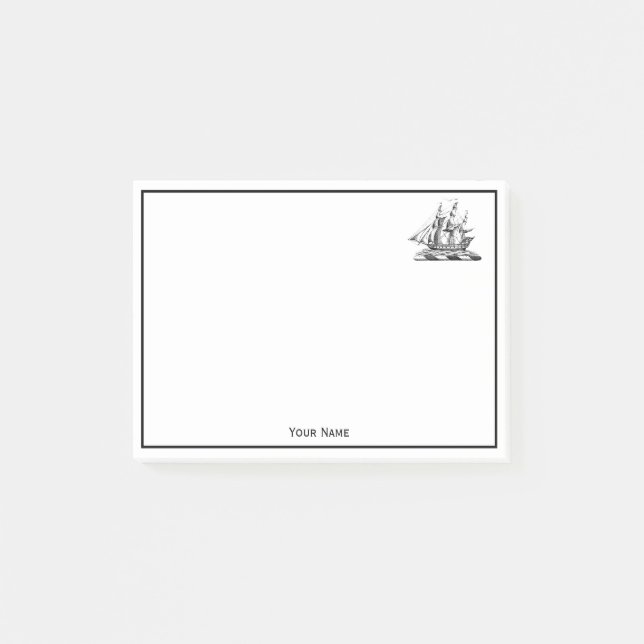 Post-it® Héraldique Vintage Nautique Clipper Ship Crest (Devant)