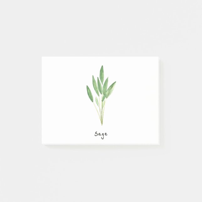 Post-it® Herbes de bois jardin romarin thym aquarelle (Devant)