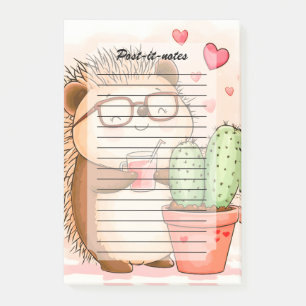 Post-it® Hérisson Cactus Chedgehog Aquarelle