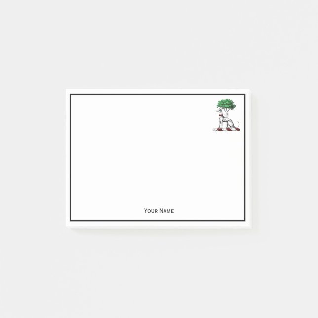 Post-it® Héritier de Greyhound Whippet avec arbre héraldiqu (Devant)