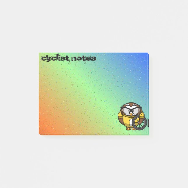 Post-it® hibou cycliste (Devant)