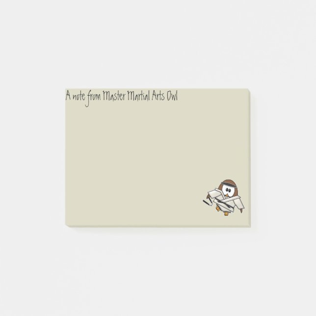 Post-it® hibou d'art martial (Devant)