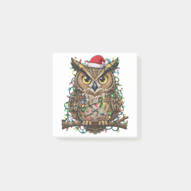 Post-it® Hibou festif de Noël 2026 Oiseau de fête  (Devant)