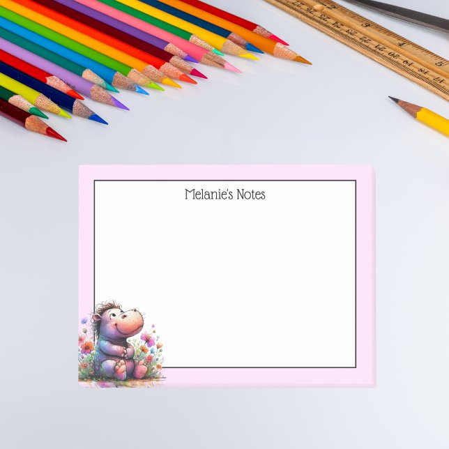 Post-it® Hippo à l'aquarelle (Créateur téléchargé)