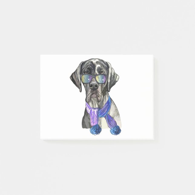 Post-it® Hipposter à la mode Great Dane (Devant)