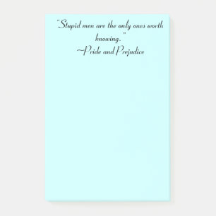 Post-it® Hommes Stupides À Connaître Jane Austen Citation