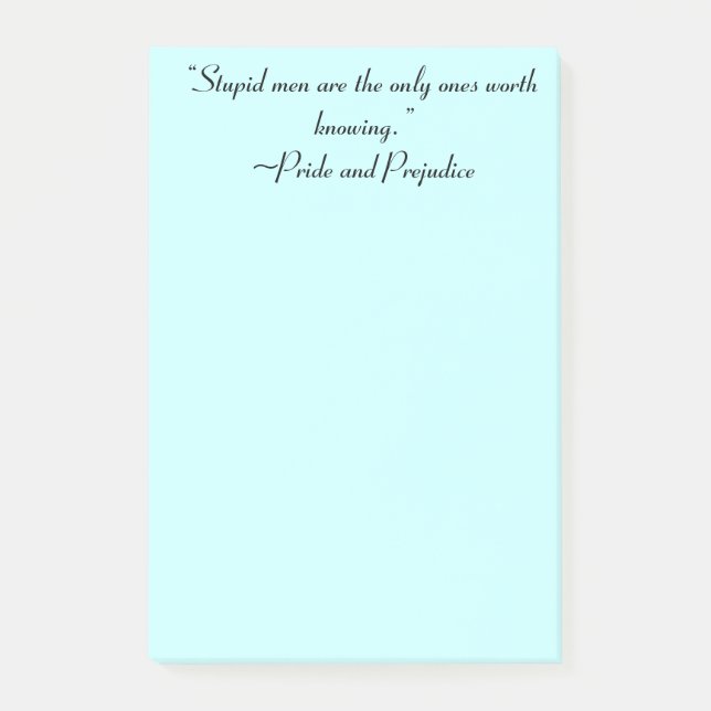 Post-it® Hommes Stupides À Connaître Jane Austen Citation (Devant)
