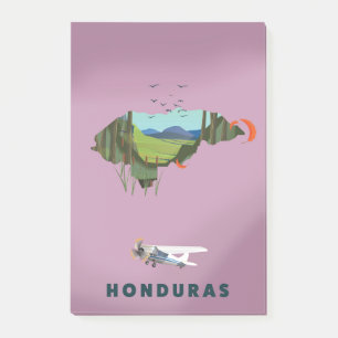 Post-it® Honduras Carte illustrée affiche de voyage