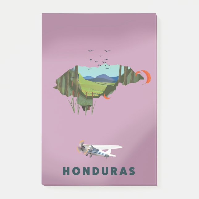 Post-it® Honduras Carte illustrée affiche de voyage (Devant)