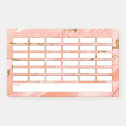 Post-it® Horaire stylish Girly Pink Gold School Horaire
