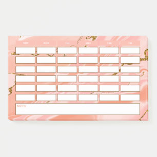 Post-it® Horaire stylish Girly Pink Gold School Horaire