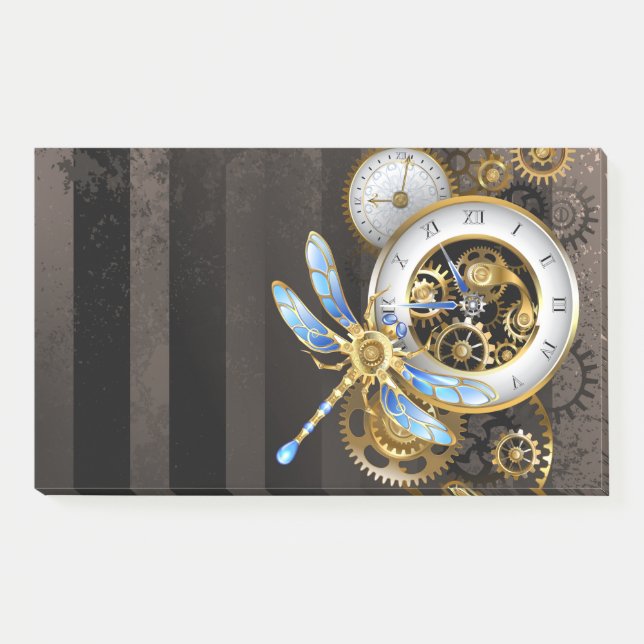 Post-it® Horloge à vapeur avec libellule mécanique (Devant)